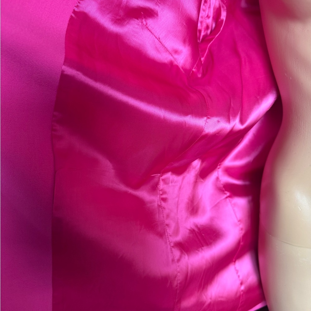 Viral Zara Hot Pink Feather Cuff Blazer Size Large - Picture 10 of 10